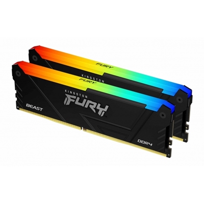 skdin-kf436c18b2-lg.jpg Kingston FURY Beast KF436C18BB2AK2/64 64GB (2x 32GB) DIMM System Memory, 3600MHz, DDR4, CL18, Black, RGB, Intel XMP - Image 1