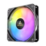 Antec P12 ARGB PWM 120mm Fan 3 pack - 4-Pin, Black, High-Airflow Cooling, 9-Blade Design with Anti-Vibration Pads - Image 2
