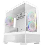 DeepCool CG380 3F Micro-ATX Gaming Case White Panoramic Tempered Glass Side Panel, Mesh Airflow Front, 3 Pre-Installed ARGB Fans, USB-C & USB-A Front I/O, Spacious SFF/mATX/ITX Build Support