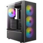 Antec AX27 RGB Elite Mid-Tower Gaming PC Case with Tempered Glass, Full Mesh Front Panel, 4 Pre-installed 120mm Fixed-RGB Fans, ATX/Micro-ATX/ITX Compatible, Black - Image 6
