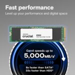 Crucial  (CT1000E100SSD8) E100 1TB PCIe Gen4 NVMe M.2 SSD, Sequential Write 4,500 MB/s, Sequential Read 5,000 MB/s - Image 2