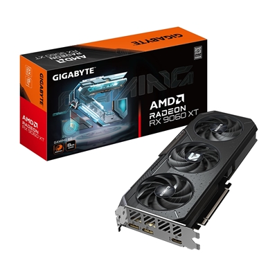 grgig-r9060xtg8-lg.jpg Gigabyte Radeon RX 9060 XT GAMING 8GB GDDR6 Graphics Card, 2048 Streams, 3130 MHz Boost Clock, Triple Fan, RGB, 2x DisplayPorts / 1x HDMI Ports - Image 1