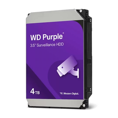 hdwes-wd44purz-lg.jpg WD Purple WD44PURZ 4TB 3.5" 5400RPM 128MB Cache SATA III Surveillance Internal Hard Drive - Image 1