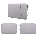 Prevo 14 Inch Laptop Sleeve, Side Pocket, Cushioned Lining, Light Grey - Image 3