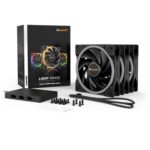 be quiet! Light Wings PWM High Speed Addressable RGB Fan Pack, 120mm, 2500RPM, 4-Pin PWM Fan & 3-Pin ARGB Connectors, Black Frame, Black Blades, ARGB Lighting on Front & Rear, Addressable RGB Hub Included - Image 6
