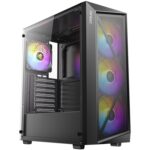 Antec AX67 ARGB Mid-Tower Gaming PC Case, Full Mesh Front, Tempered Glass, 4 x 120mm ARGB Fans, ATX/Micro-ATX/ITX Compatible