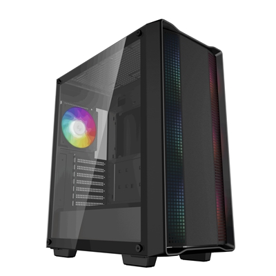 cadee-cc560rgbv2-lg.jpg DeepCool CC560 ARGB V2 Case, Gaming, Black, Mid Tower, 1 x USB 3.0 / 1 x USB 2.0, Tempered Glass Side Window Panel, Abundant Airflow Performance, Addressable RGB LED Fans, ATX, Micro ATX, Mini-ITX - Image 1
