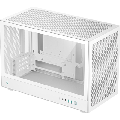 cadee-ch260wh-lg.jpg DeepCool CH260 White Micro-ATX Case, High-Airflow Compact PC Case with Tempered Glass Panel, USB-C Port, Supports 360mm Radiator, ATX PSU, Black - Image 1