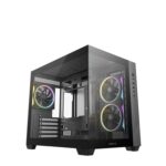 DeepCool CG330 3F ARGB Dual-Chamber Micro-ATX Tower Case, Tempered Glass Panels, 3 x 120mm ARGB Fans, USB 3.0, ITX/Micro-ATX, Black