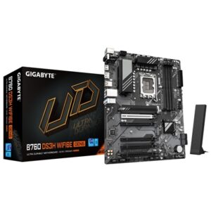 Gigabyte B760 DS3H WIFI6E GEN5 Intel 1700 Socket Motherboard, ATX, 4x DDR5 Slots, 2x M.2 Sockets, GbE LAN, Wi-Fi 6E, 1x DisplayPort / 1x HDMI Port