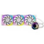 ANTEC Vortex 360 ARGB AiO Liquid CPU Cooler, White, Universal Socket, 360mm Radiator, PWM 2000RPM Fusion ARGB Cooling Fans, Addressable RGB LED Lighting with Suspended Spiral Pump Head Design - Image 2