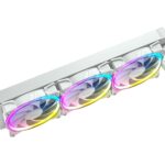 ANTEC Vortex 360 ARGB AiO Liquid CPU Cooler, White, Universal Socket, 360mm Radiator, PWM 2000RPM Fusion ARGB Cooling Fans, Addressable RGB LED Lighting with Suspended Spiral Pump Head Design - Image 5