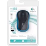 Logitech M185 Wireless Black & Blue Mouse - Image 2