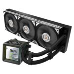 ASRock Steel Legend Dark 360 LCD AIO Liquid CPU Cooler, 360mm Radiator, Triple 120mm PWM ARGB Fans, LCD Display, Intel LGA1700/1851 & AMD AM5/AM4 Compatible - Image 2