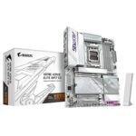 Gigabyte X870E AORUS ELITE WIFI7 ICE AMD AM5 Socket Motherboard, ATX, 4x DDR5 Slots, 4x M.2 Sockets, Fitted I/O Shield, 2.5GbE LAN, Wi-Fi 7, 1x HDMI Port / 2x USB-C (USB4)